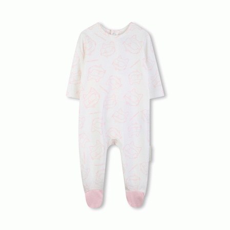 Set bebe 3p Karl Lagerfeld pentru fetita cu salopeta